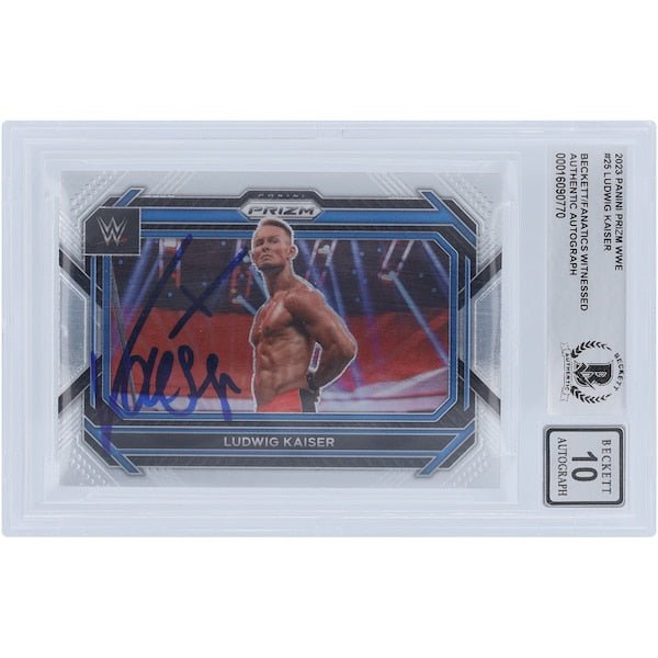 Ludwig Kaiser WWE Autographed 2023 Panini Prizm 25 Beckett Fanatics Witnessed Authenticated 10 Card - The Ballers Bank