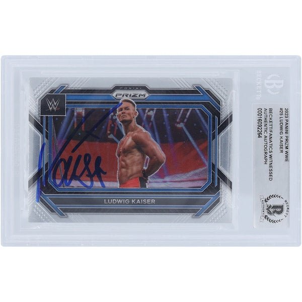 Ludwig Kaiser WWE Autographed 2023 Panini Prizm 25 Beckett Fanatics Witnessed Authenticated Card - The Ballers Bank