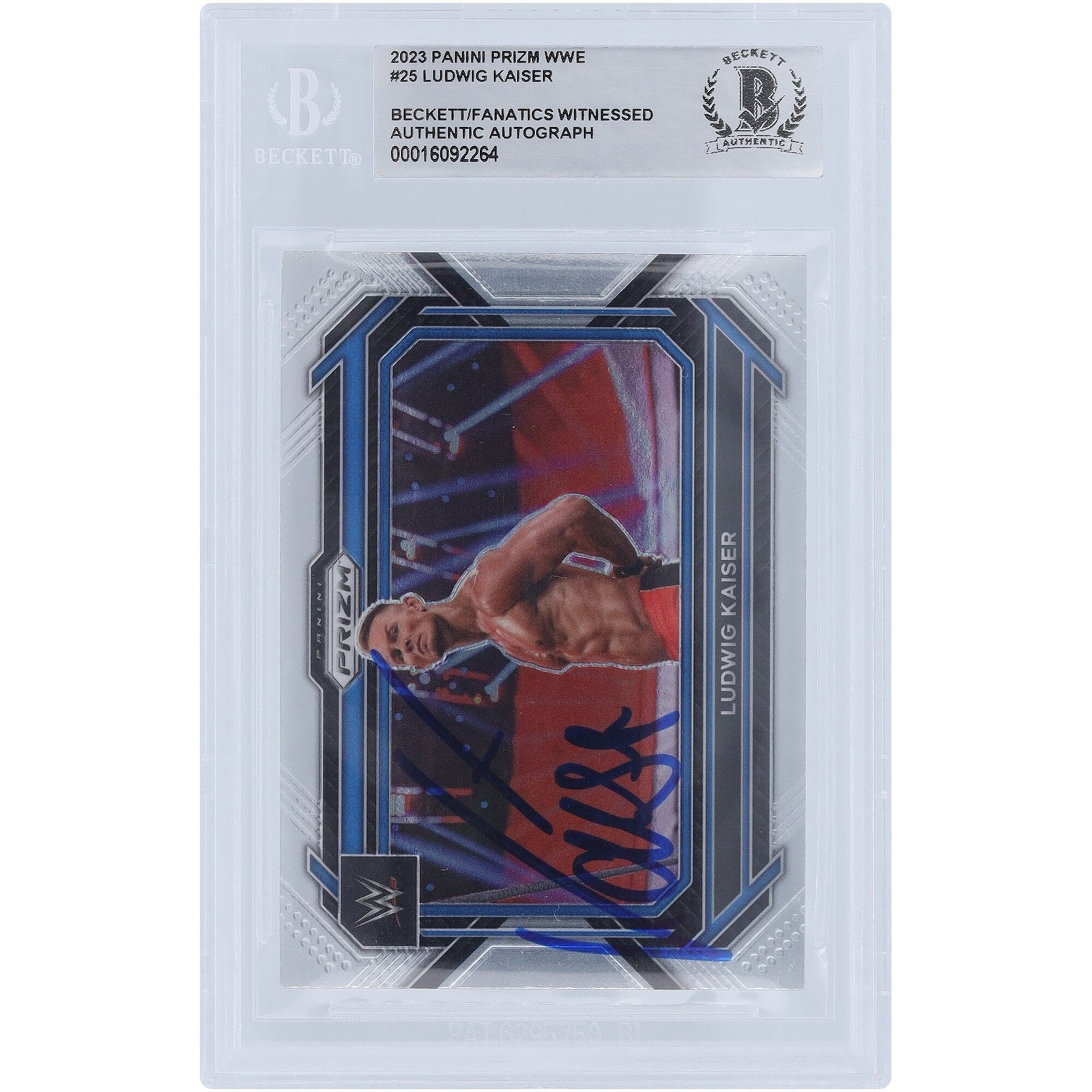 Ludwig Kaiser WWE Autographed 2023 Panini Prizm 25 Beckett Fanatics Witnessed Authenticated Card - The Ballers Bank