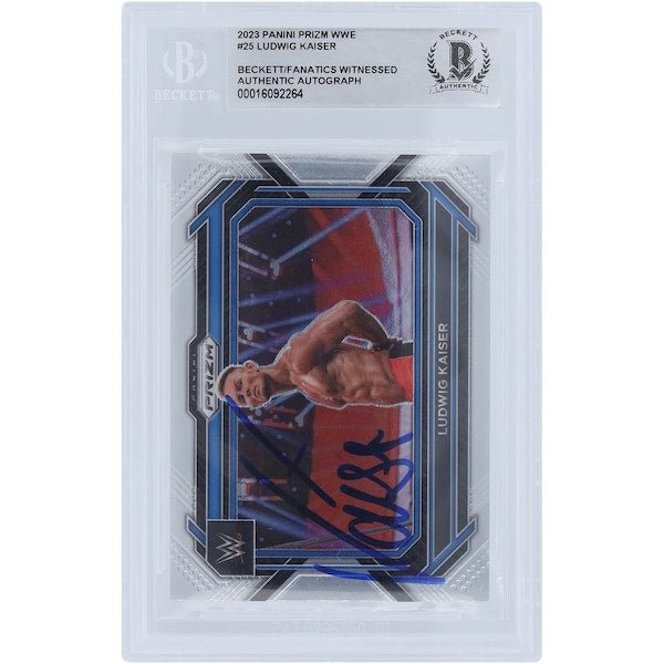 Ludwig Kaiser WWE Autographed 2023 Panini Prizm 25 Beckett Fanatics Witnessed Authenticated Card - The Ballers Bank