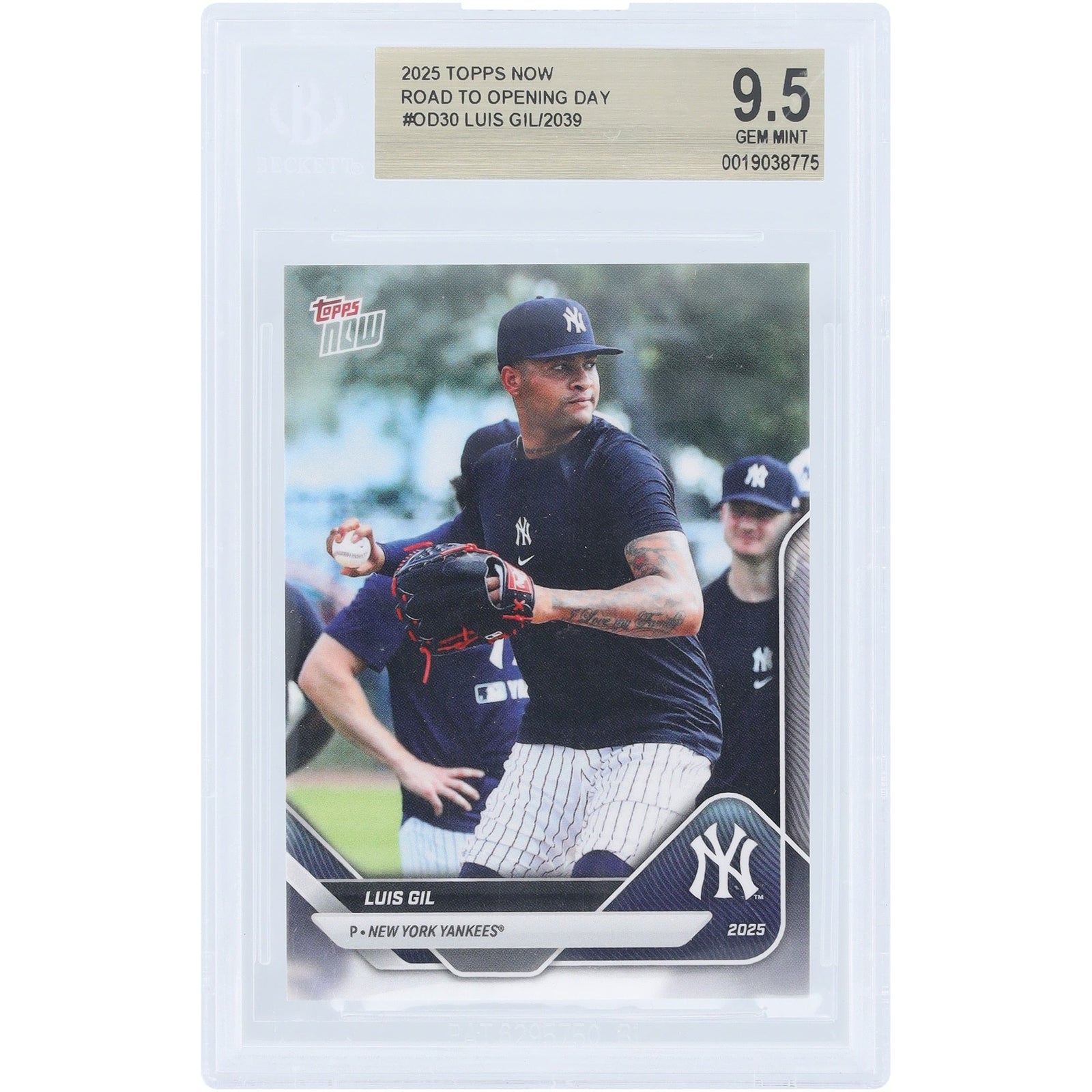 Luis Gil New York Yankees 2025 Topps Now Road to Opening Day OD - 30 BGS Authenticated 9.5 Card - The Ballers Bank