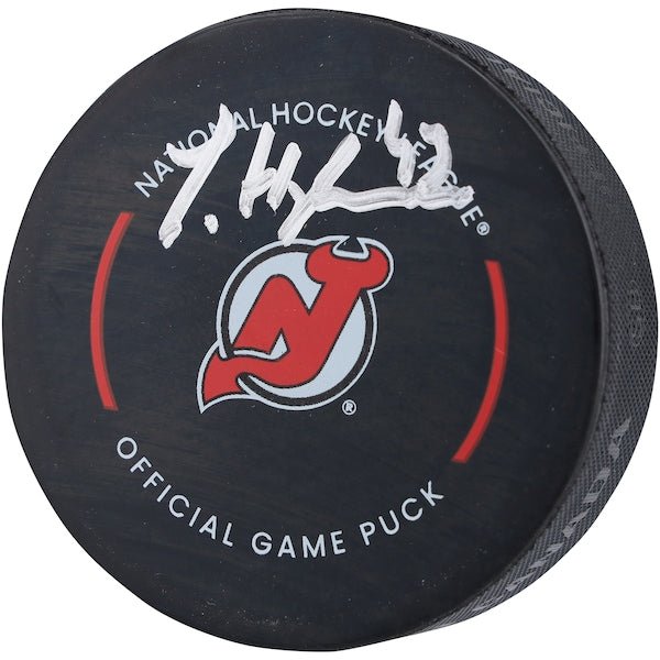 Luke Hughes New Jersey Devils Autographed Fanatics Authentic Official Game Puck - The Ballers Bank