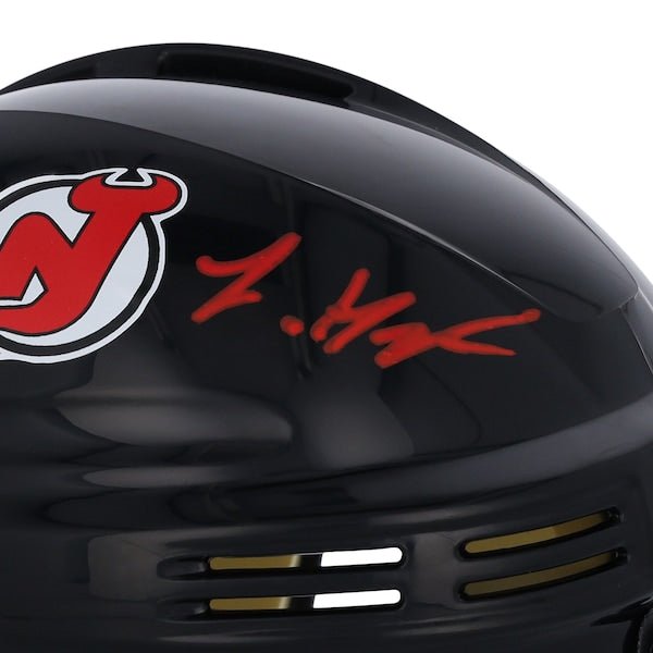 Luke Hughes New Jersey Devils Fanatics Authentic Autographed Black Mini Helmet - The Ballers Bank