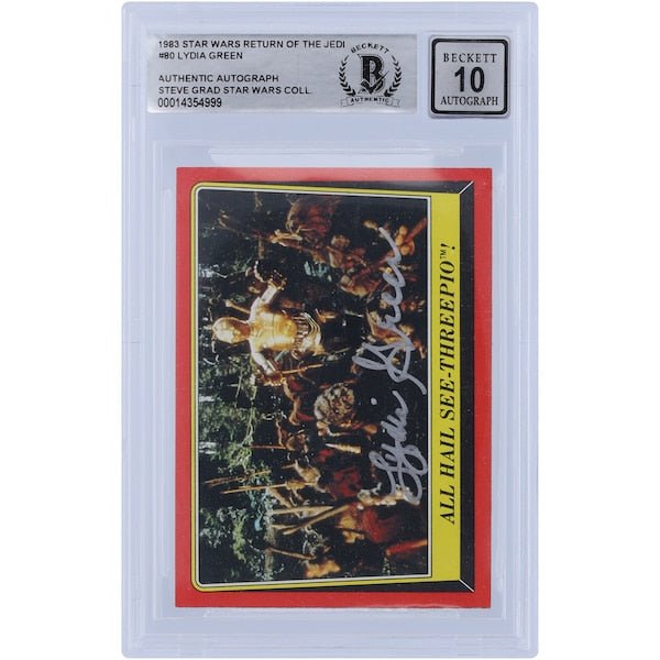 Lydia Green Star Wars Autographed 1983 Topps Return of the Jedi 80 BGS Authenticated 10 Card - The Ballers Bank