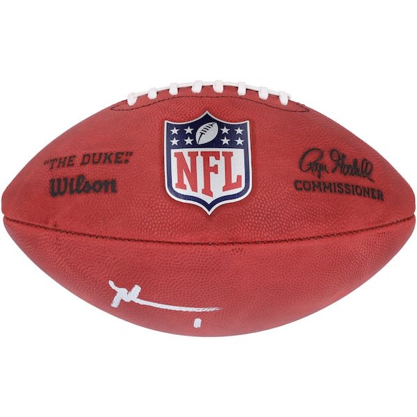 Malik Nabers New York Giants Autographed Fanatics Authentic Wilson Duke Full Color Football - The Ballers Bank