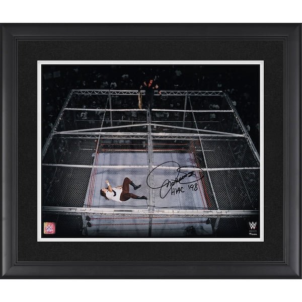 Mankind WWE Autographed Fanatics Authentic Framed 16" x 20" Hell In A Cell Photograph with "HIAC '98" Inscription - The Ballers Bank