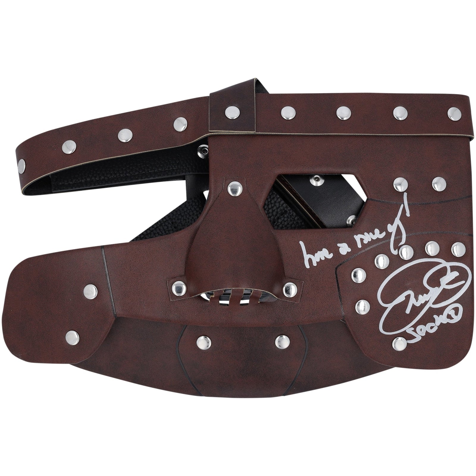 Mankind WWE Autographed Fanatics Authentic Replica Mask with "Have a Nice Day!" Inscription - The Ballers Bank