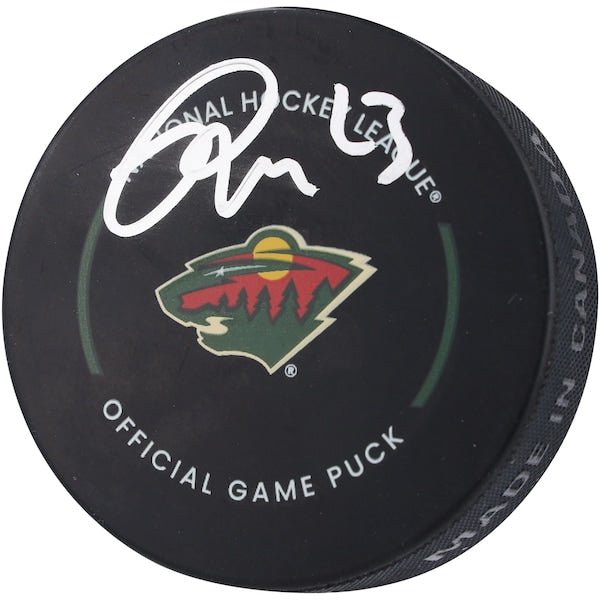 Marco Rossi Minnesota Wild Autographed Fanatics Authentic Official Game Puck - The Ballers Bank