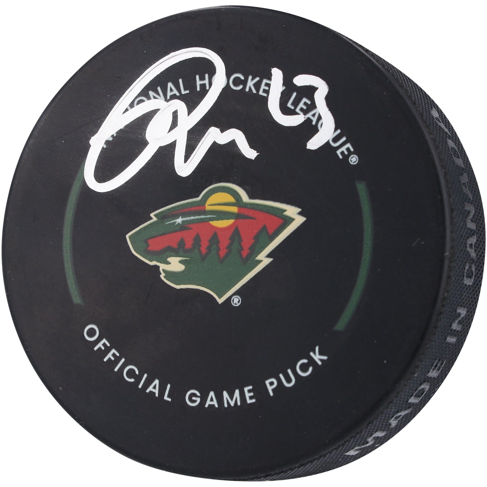 Marco Rossi Minnesota Wild Autographed Fanatics Authentic Official Game Puck - The Ballers Bank