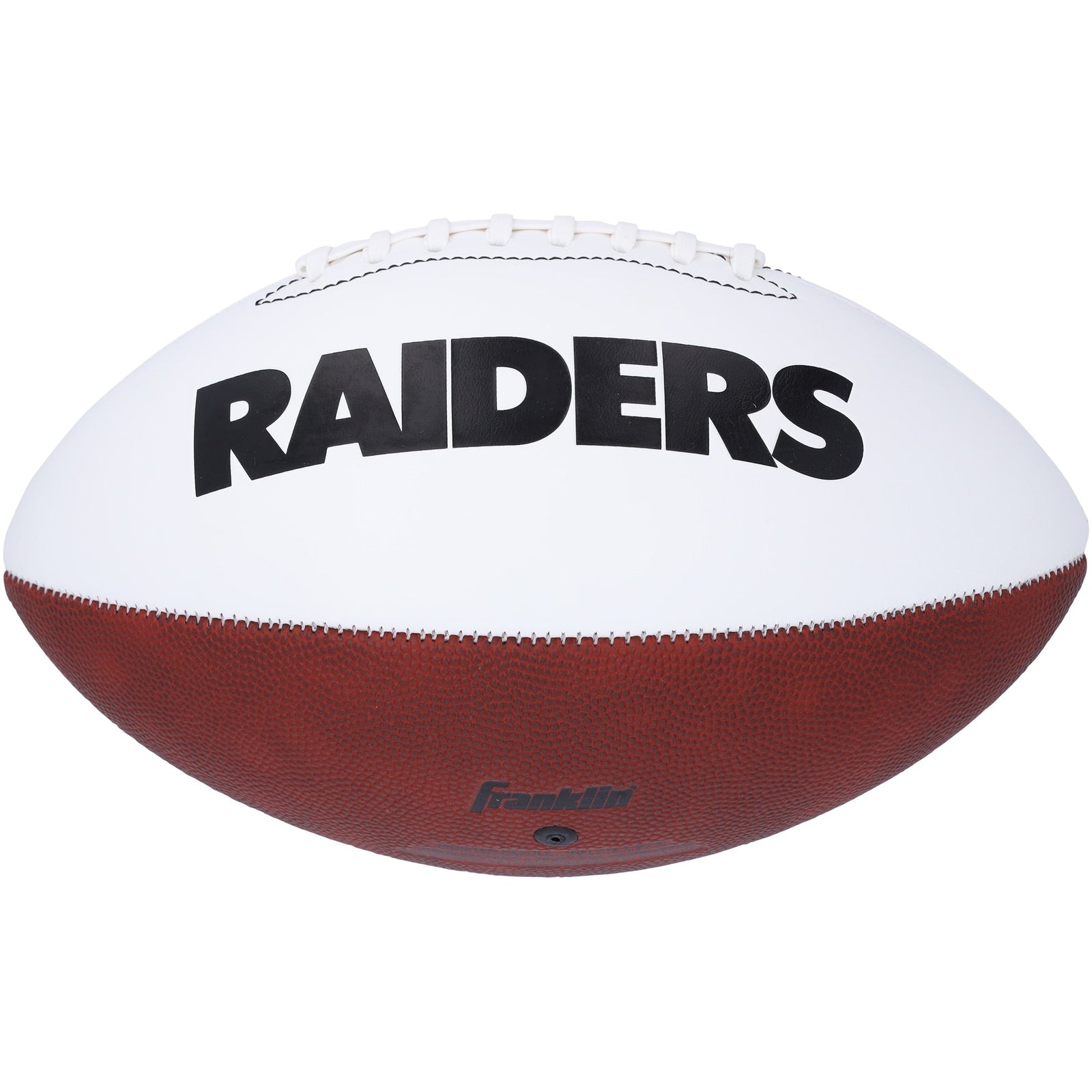 Marcus Allen Los Angeles Raiders Autographed Fanatics Authentic Franklin White Panel Football with "HOF 03" Inscription - The Ballers Bank