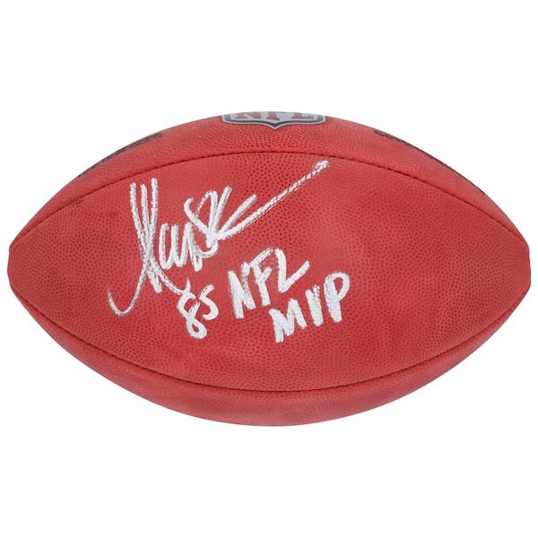 Marcus Allen Los Angeles Raiders Autographed Fanatics Authentic Wilson Duke Full Color Football with "85 NFL MVP" Inscription - The Ballers Bank