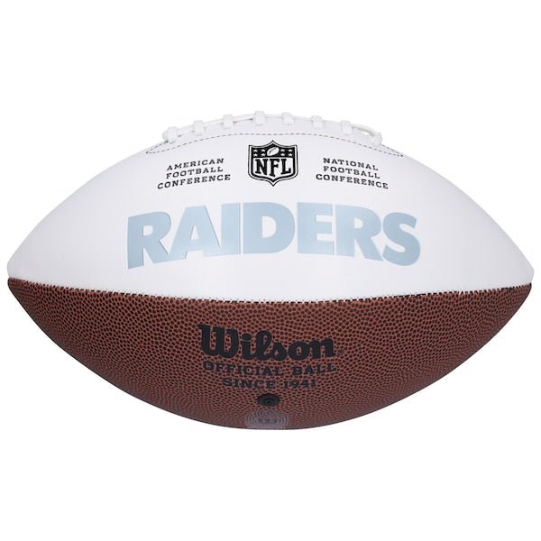 Marcus Allen Oakland Raiders Autographed Fanatics Authentic Wilson White Panel Football with "HOF 03" Inscription - The Ballers Bank