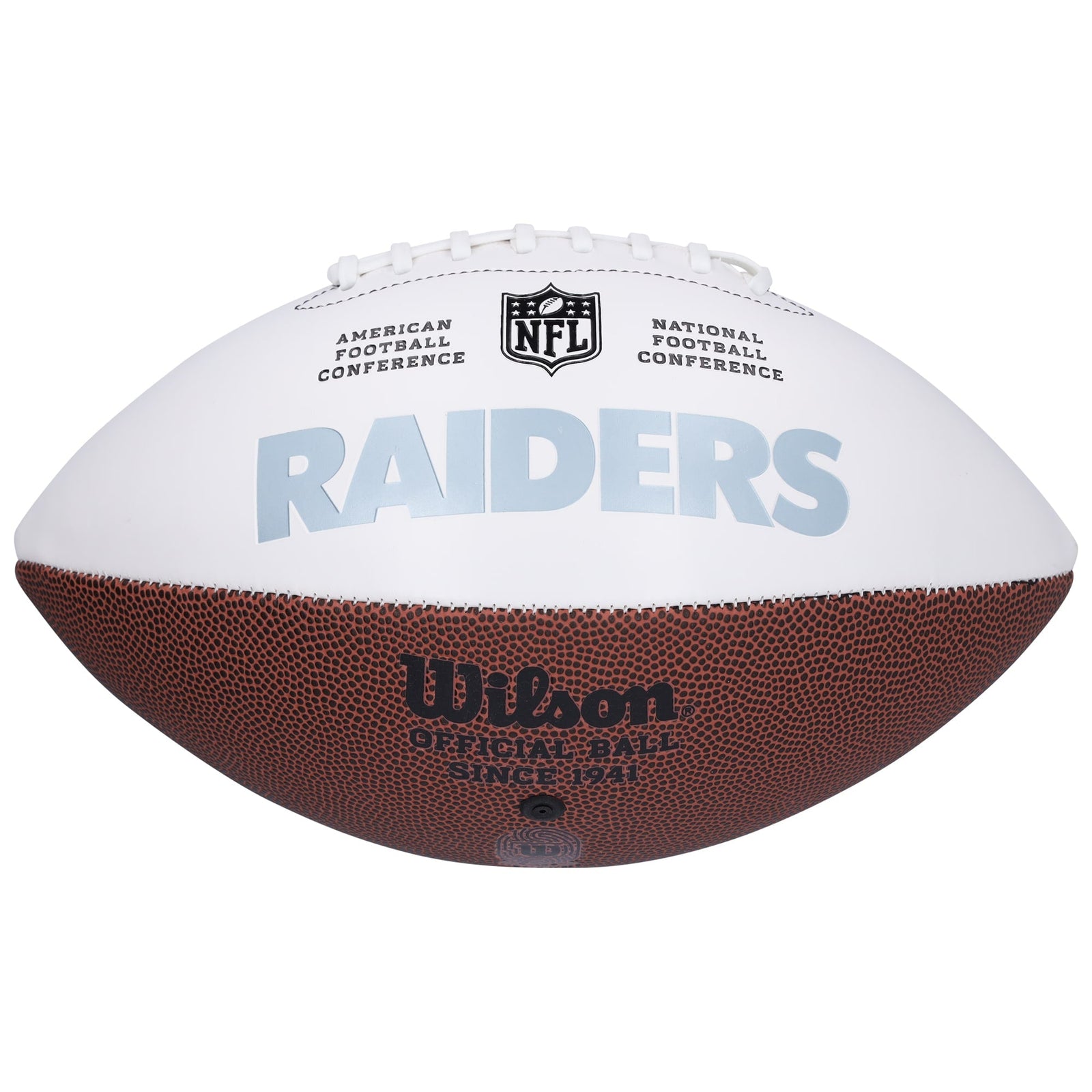 Marcus Allen Oakland Raiders Autographed Fanatics Authentic Wilson White Panel Football with "HOF 03" Inscription - The Ballers Bank