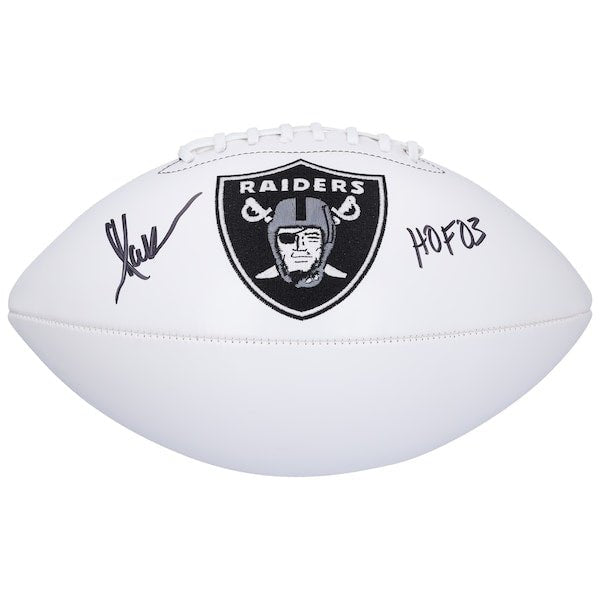 Marcus Allen Oakland Raiders Autographed Fanatics Authentic Wilson White Panel Football with "HOF 03" Inscription - The Ballers Bank
