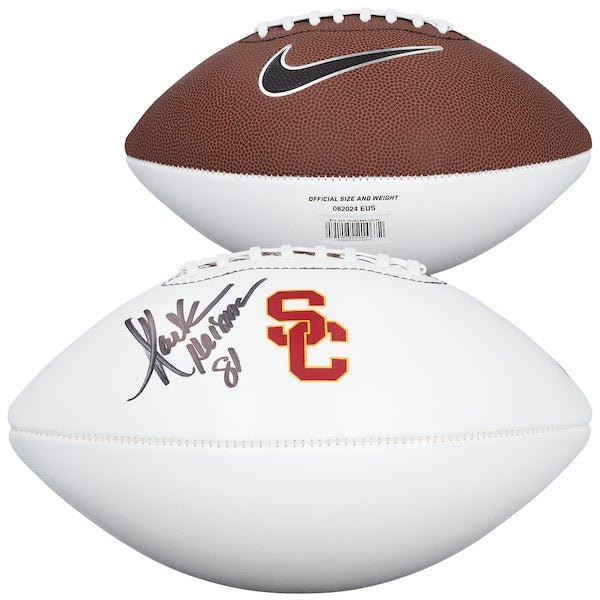 Marcus Allen USC Trojans Autographed Fanatics Authentic Nike White Panel Football with "Heisman 81" Inscription - The Ballers Bank