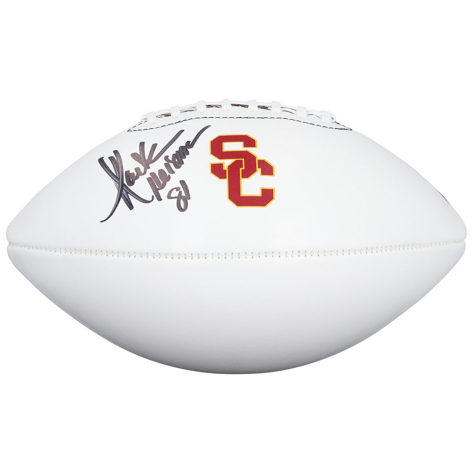 Marcus Allen USC Trojans Autographed Fanatics Authentic Nike White Panel Football with "Heisman 81" Inscription - The Ballers Bank