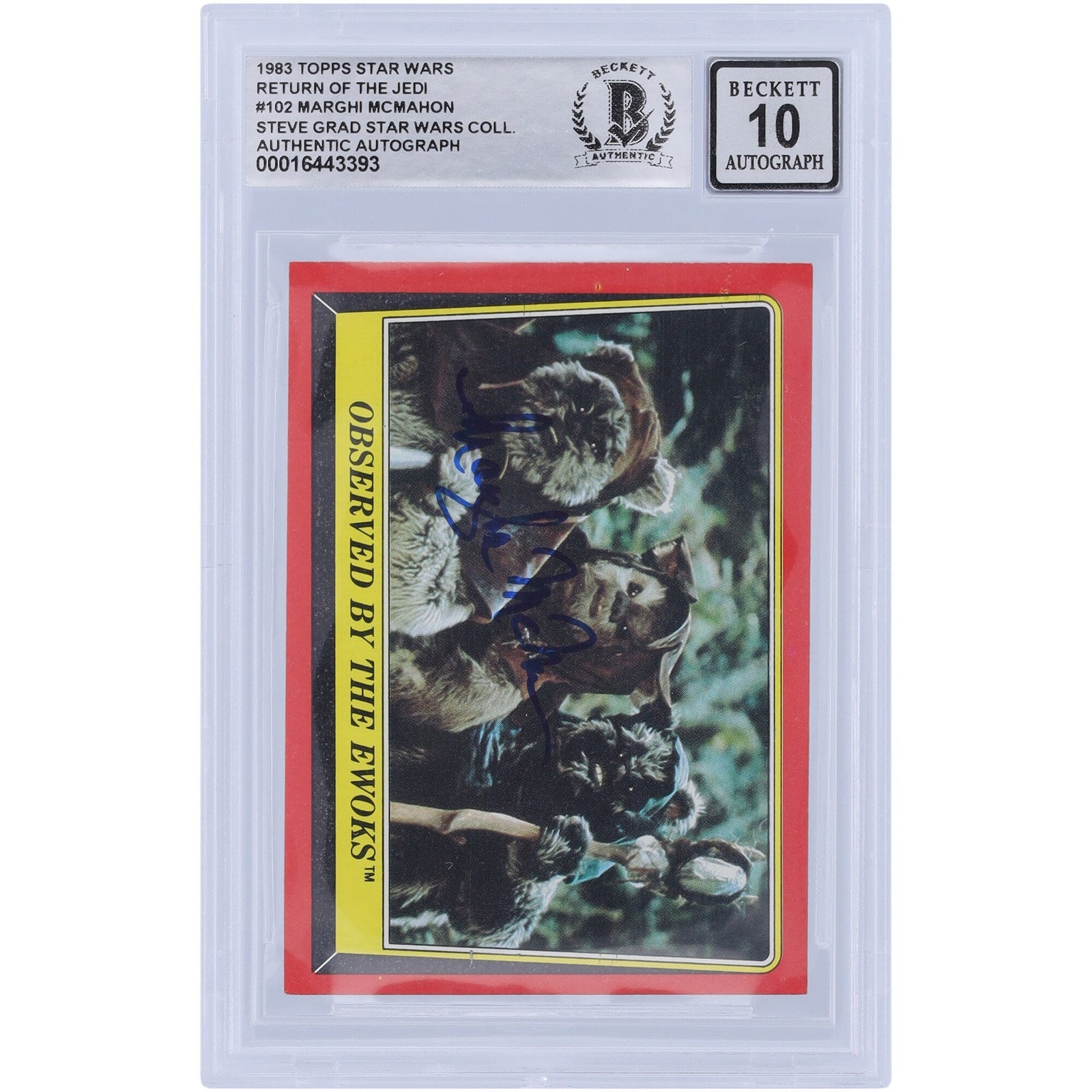 Marghi McMahon Star Wars Autographed 1983 Topps Return of the Jedi 102 BGS Authenticated 10 Card - The Ballers Bank