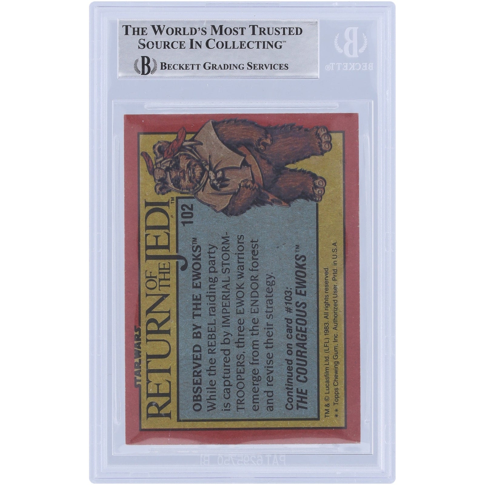 Marghi McMahon Star Wars Autographed 1983 Topps Return of the Jedi 102 BGS Authenticated Card - The Ballers Bank