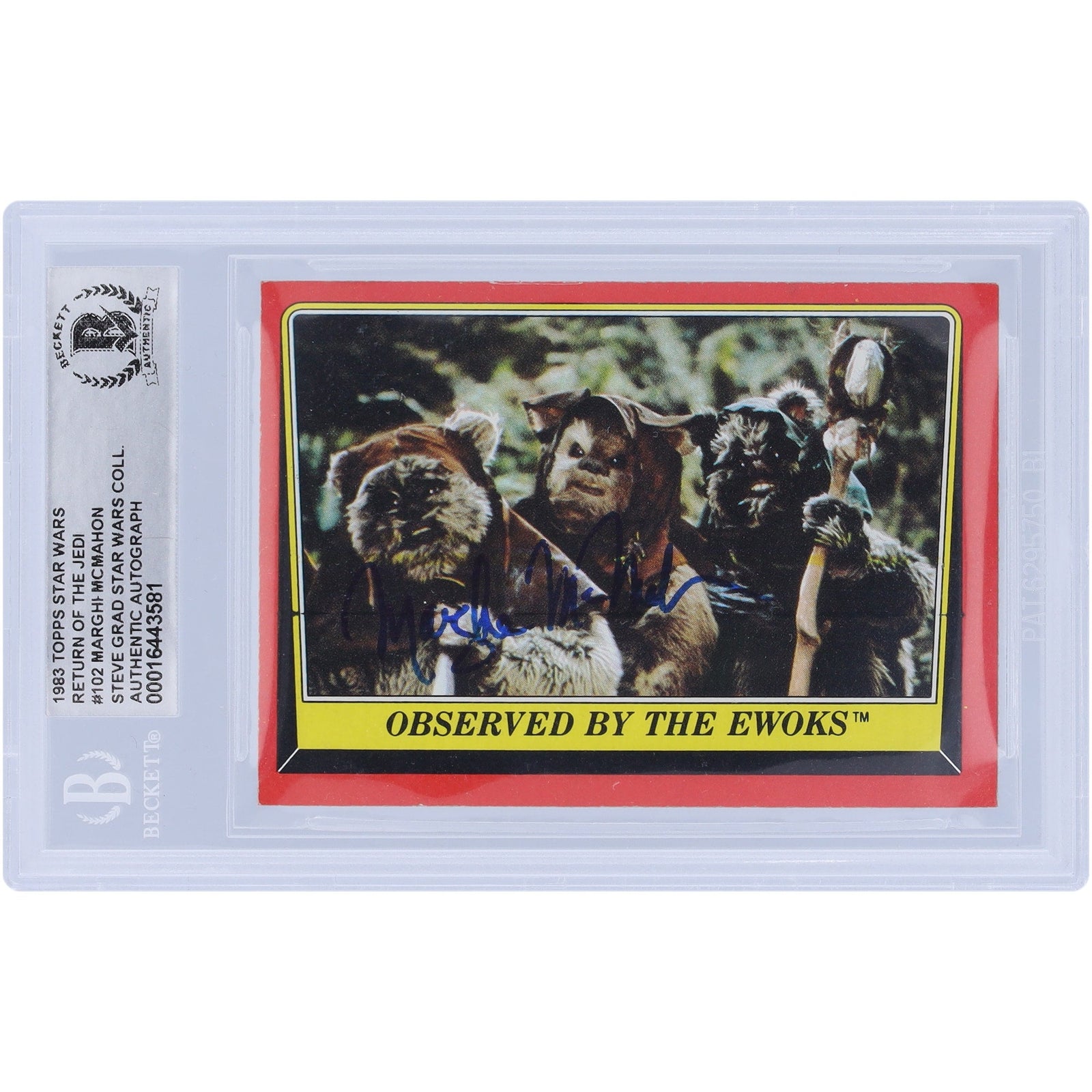 Marghi McMahon Star Wars Autographed 1983 Topps Return of the Jedi 102 BGS Authenticated Card - The Ballers Bank