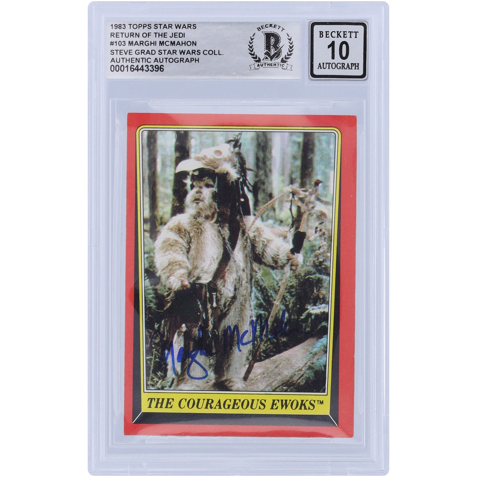 Marghi McMahon Star Wars Autographed 1983 Topps Return of the Jedi 103 BGS Authenticated 10 Card - The Ballers Bank