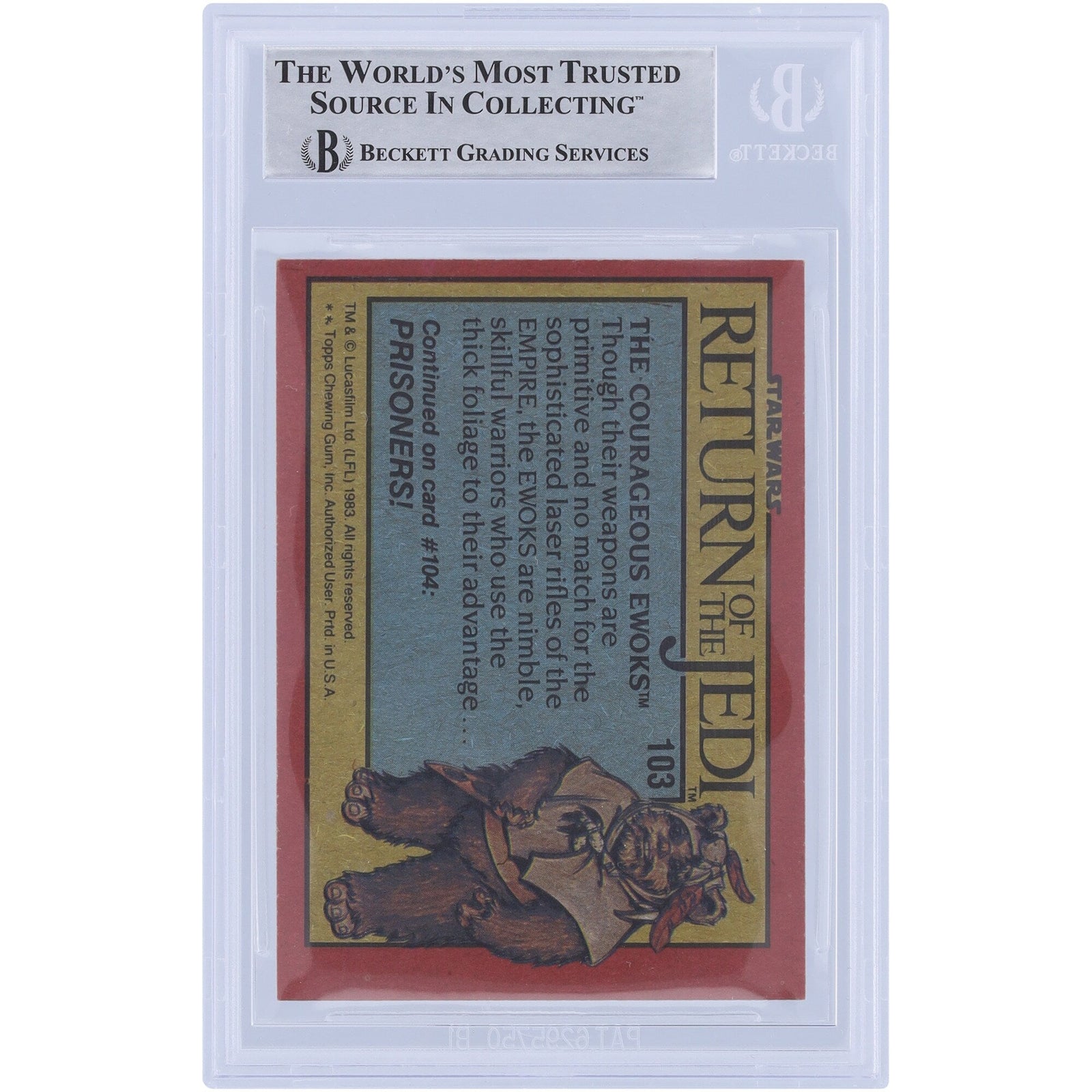 Marghi McMahon Star Wars Autographed 1983 Topps Return of the Jedi 103 BGS Authenticated Card - The Ballers Bank