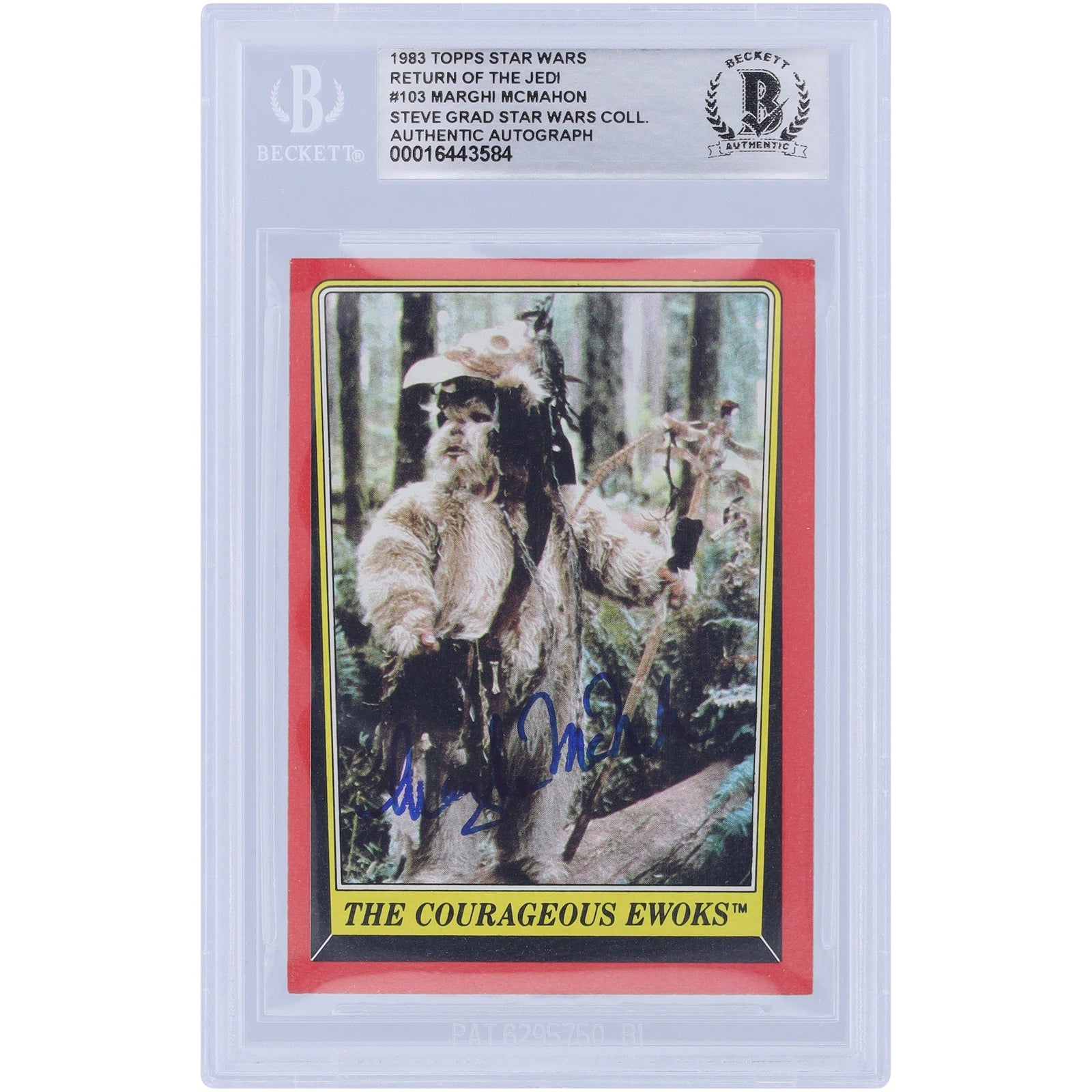 Marghi McMahon Star Wars Autographed 1983 Topps Return of the Jedi 103 BGS Authenticated Card - The Ballers Bank