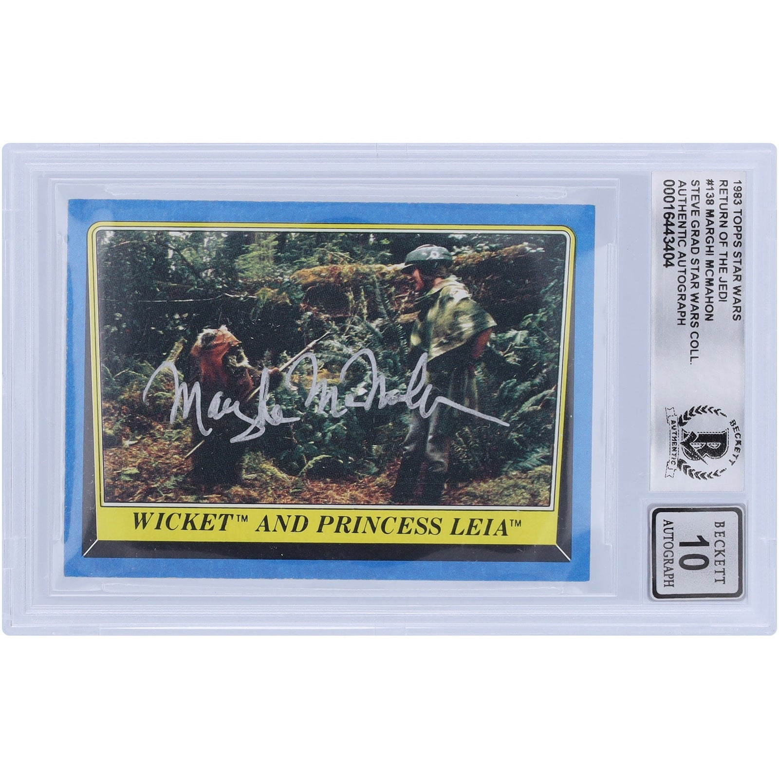 Marghi McMahon Star Wars Autographed 1983 Topps Return of the Jedi 138 BGS Authenticated 10 Card - The Ballers Bank