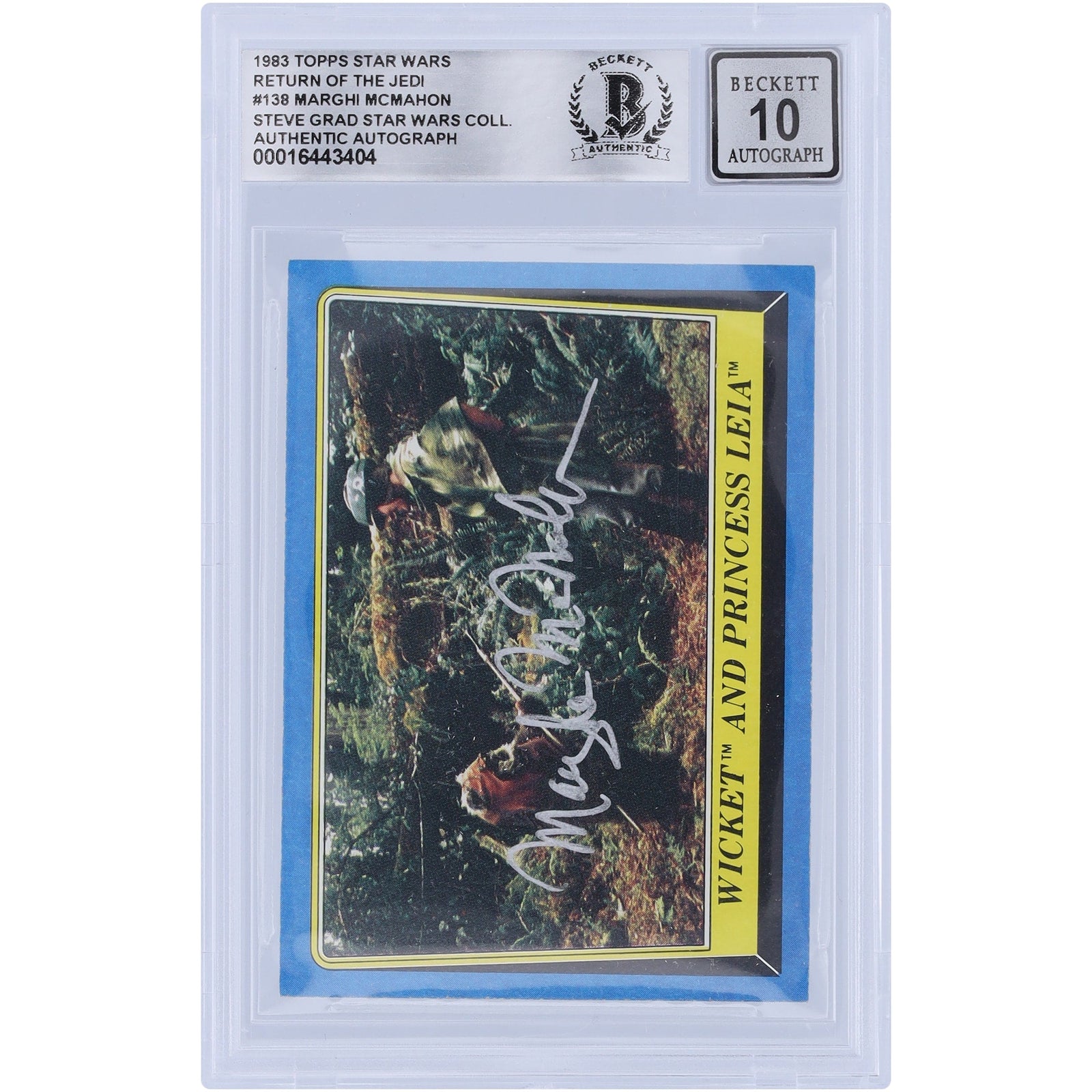 Marghi McMahon Star Wars Autographed 1983 Topps Return of the Jedi 138 BGS Authenticated 10 Card - The Ballers Bank