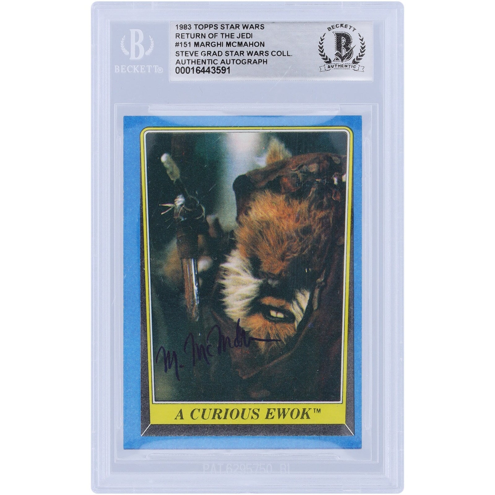 Marghi McMahon Star Wars Autographed 1983 Topps Return of the Jedi 151 BGS Authenticated Card - The Ballers Bank