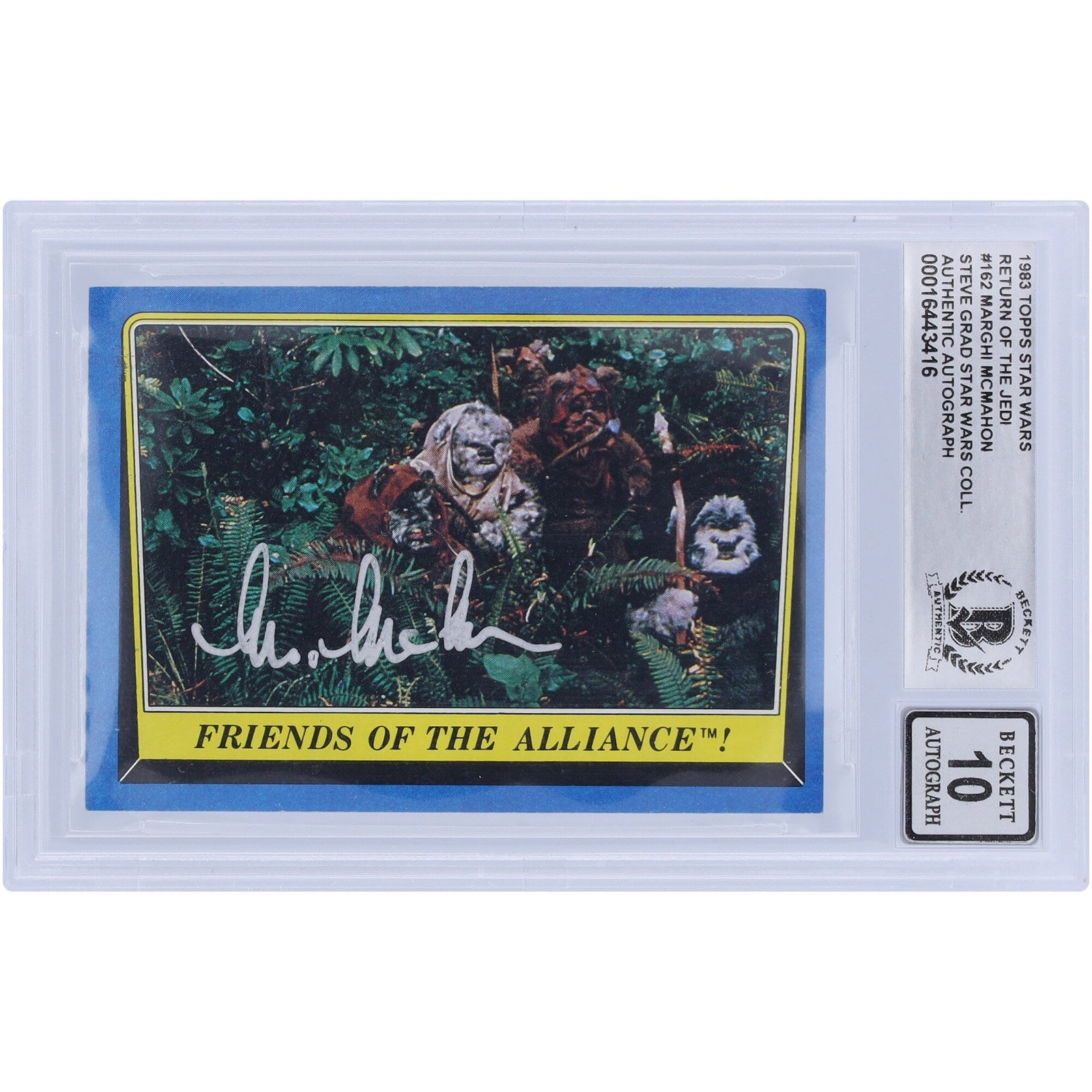 Marghi McMahon Star Wars Autographed 1983 Topps Return of the Jedi 162 BGS Authenticated 10 Card - The Ballers Bank