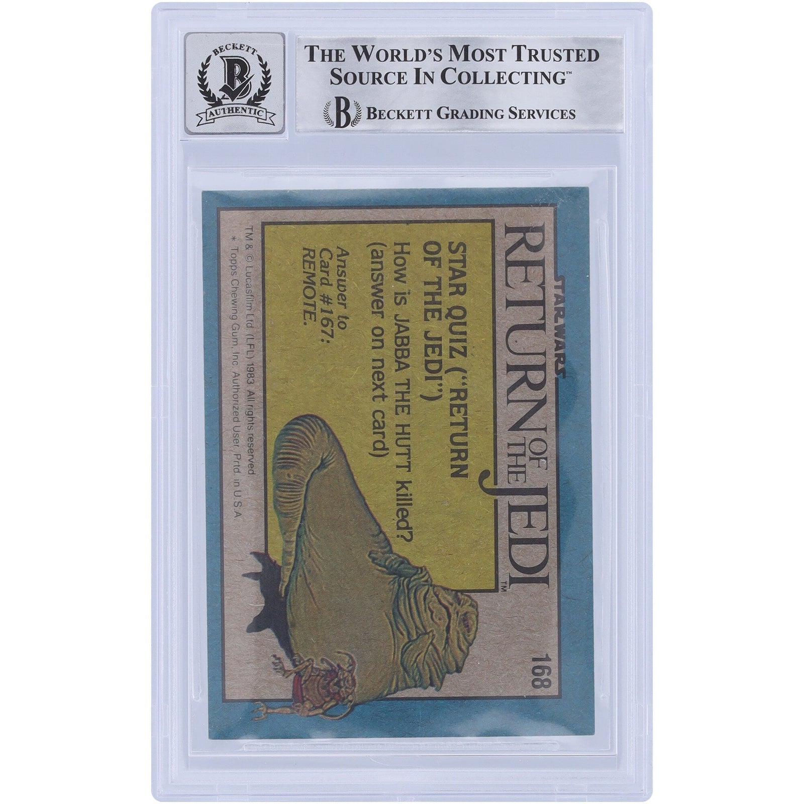 Marghi McMahon Star Wars Autographed 1983 Topps Return of the Jedi 168 BGS Authenticated 10 Card - The Ballers Bank