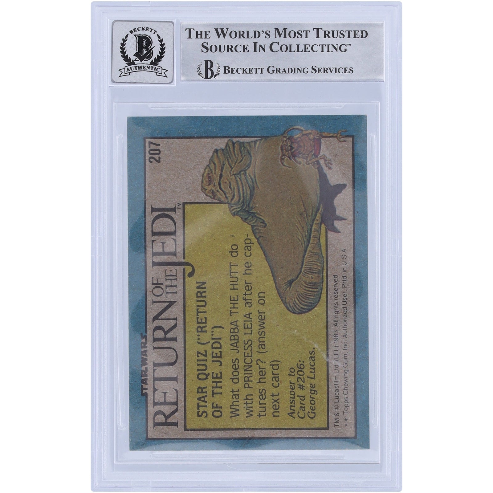 Marghi McMahon Star Wars Autographed 1983 Topps Return of the Jedi 207 BGS Authenticated 10 Card - The Ballers Bank