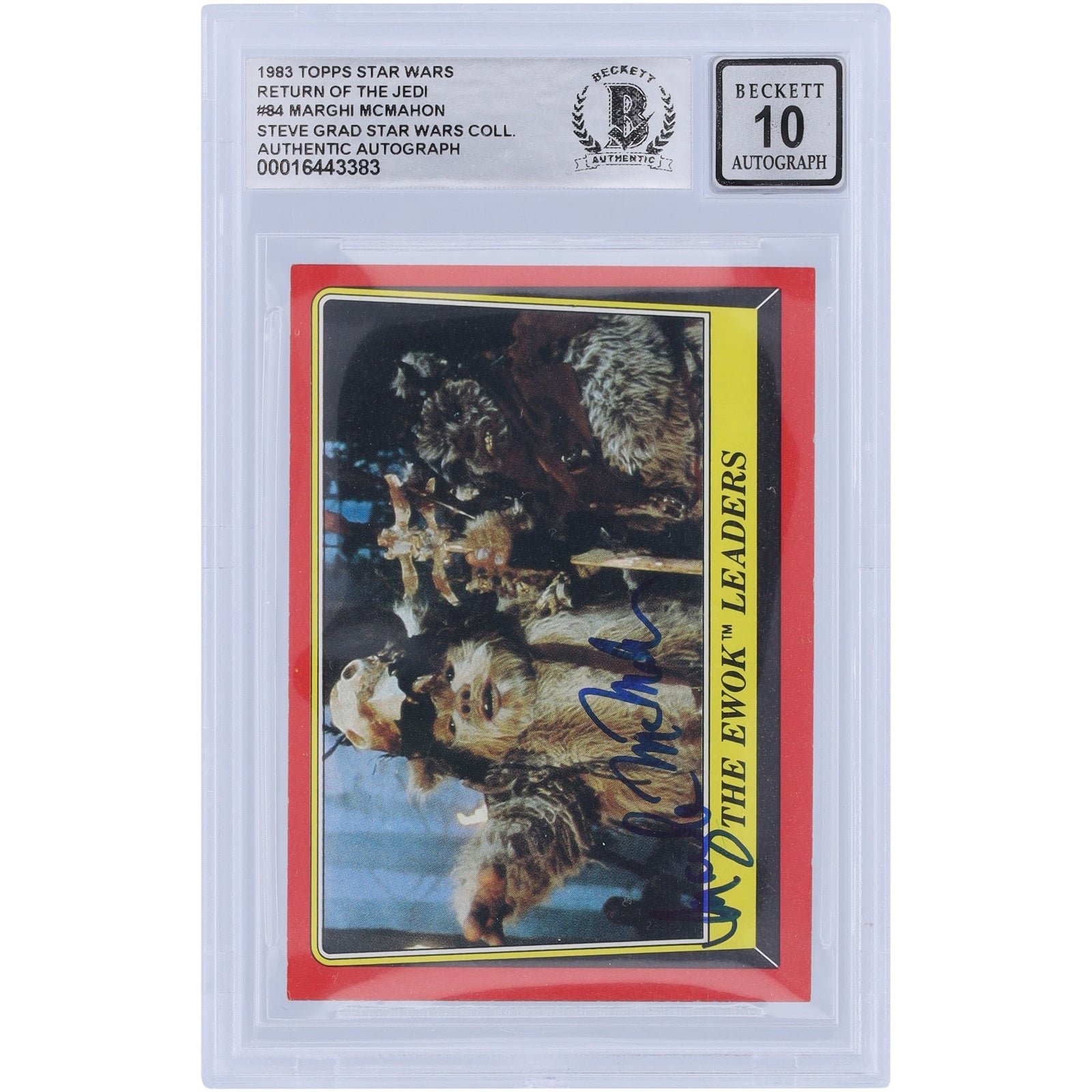 Marghi McMahon Star Wars Autographed 1983 Topps Return of the Jedi 84 BGS Authenticated 10 Card - The Ballers Bank