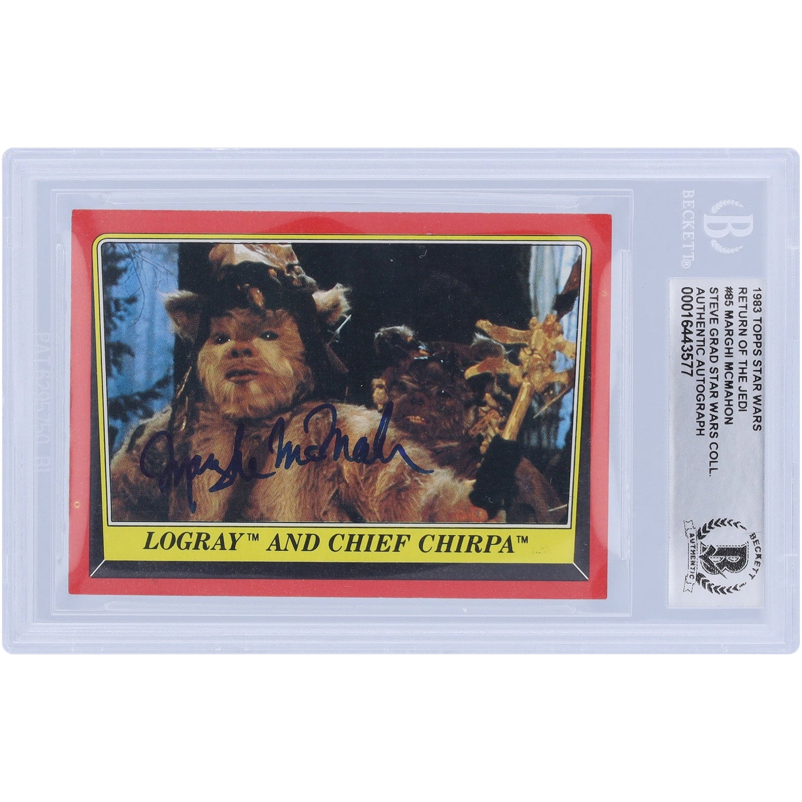 Marghi McMahon Star Wars Autographed 1983 Topps Return of the Jedi 85 BGS Authenticated Card - The Ballers Bank