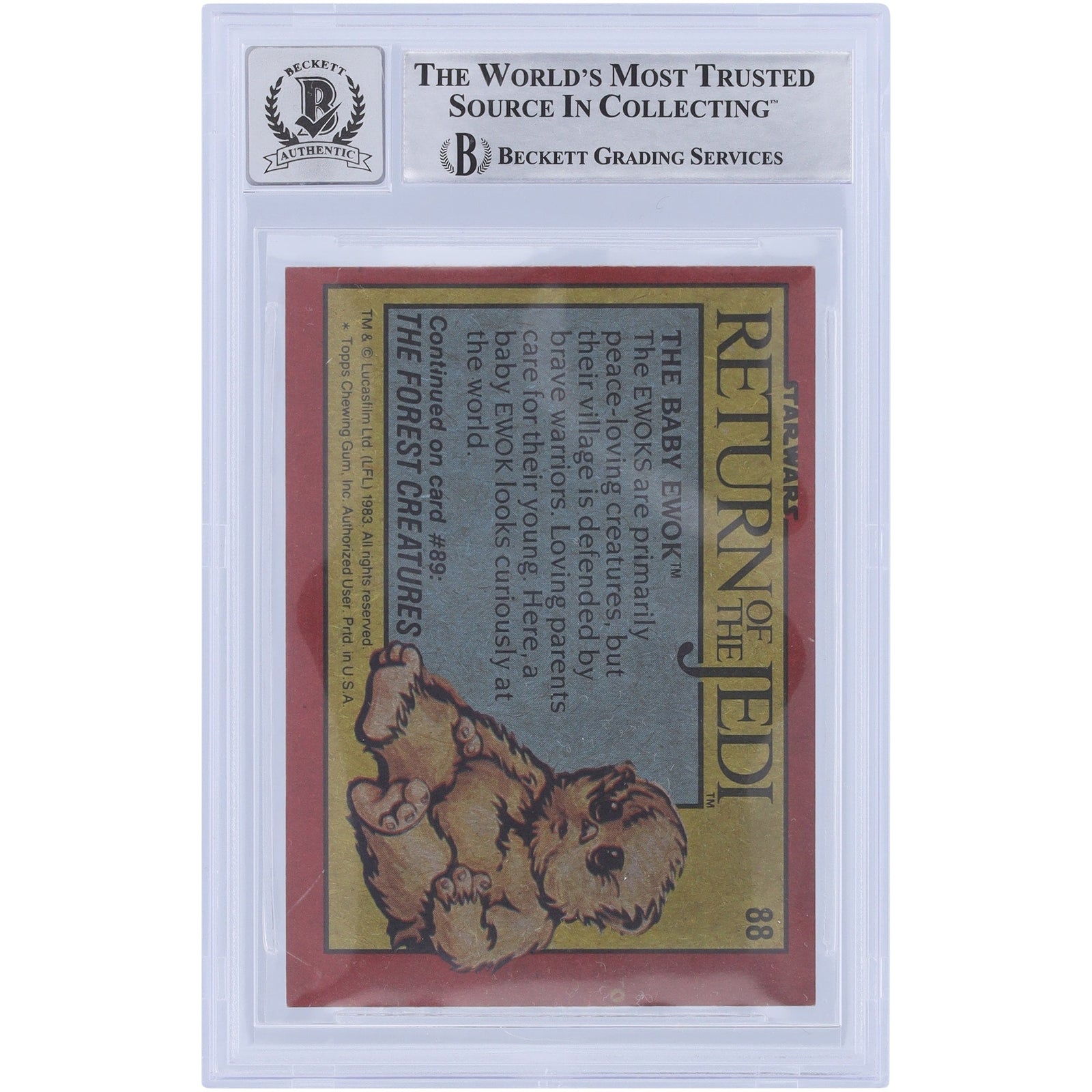 Marghi McMahon Star Wars Autographed 1983 Topps Return of the Jedi 88 BGS Authenticated 10 Card - The Ballers Bank
