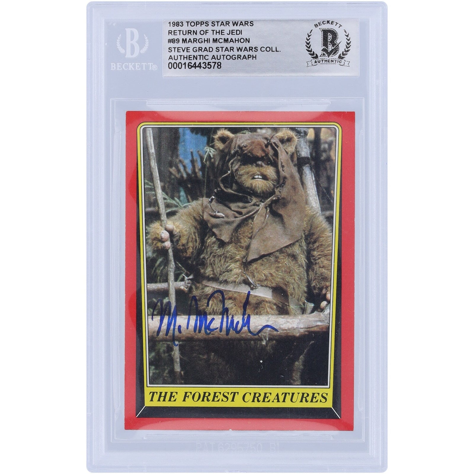 Marghi McMahon Star Wars Autographed 1983 Topps Return of the Jedi 89 BGS Authenticated Card - The Ballers Bank