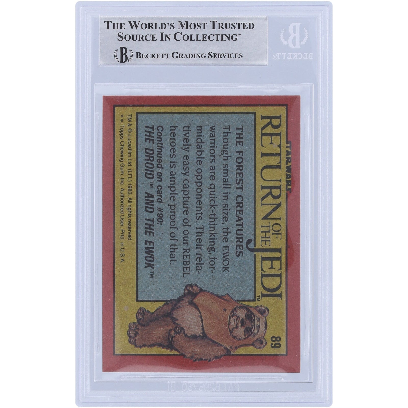 Marghi McMahon Star Wars Autographed 1983 Topps Return of the Jedi 89 BGS Authenticated Card - The Ballers Bank