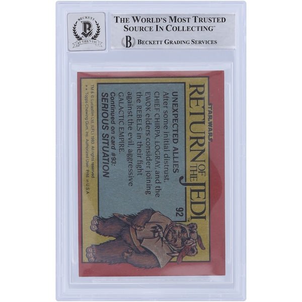 Marghi McMahon Star Wars Autographed 1983 Topps Return of the Jedi 92 BGS Authenticated 10 Card - The Ballers Bank