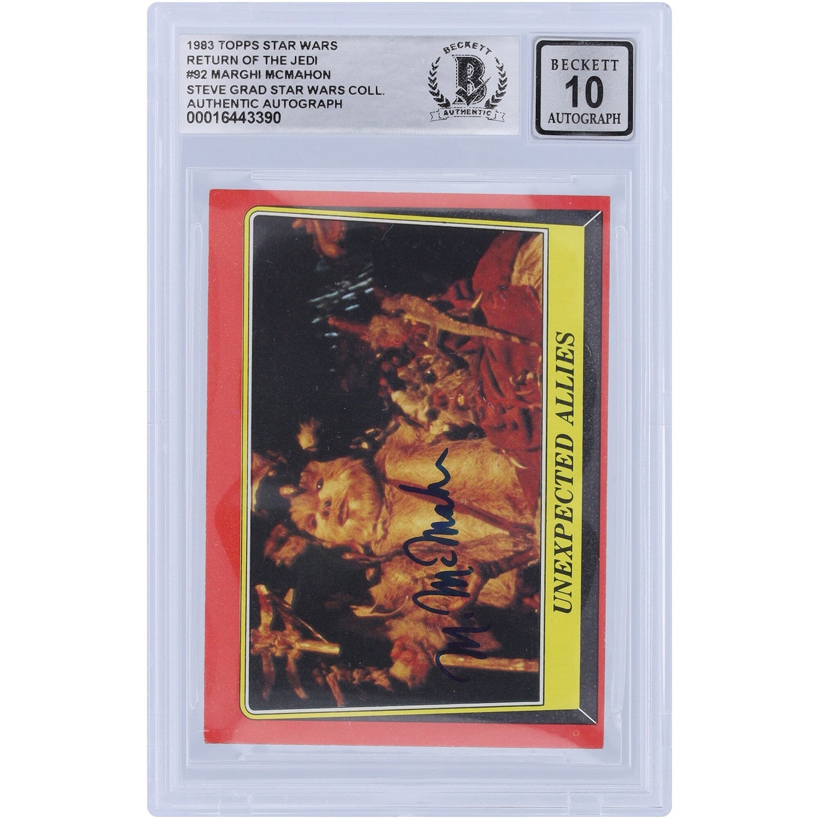 Marghi McMahon Star Wars Autographed 1983 Topps Return of the Jedi 92 BGS Authenticated 10 Card - The Ballers Bank