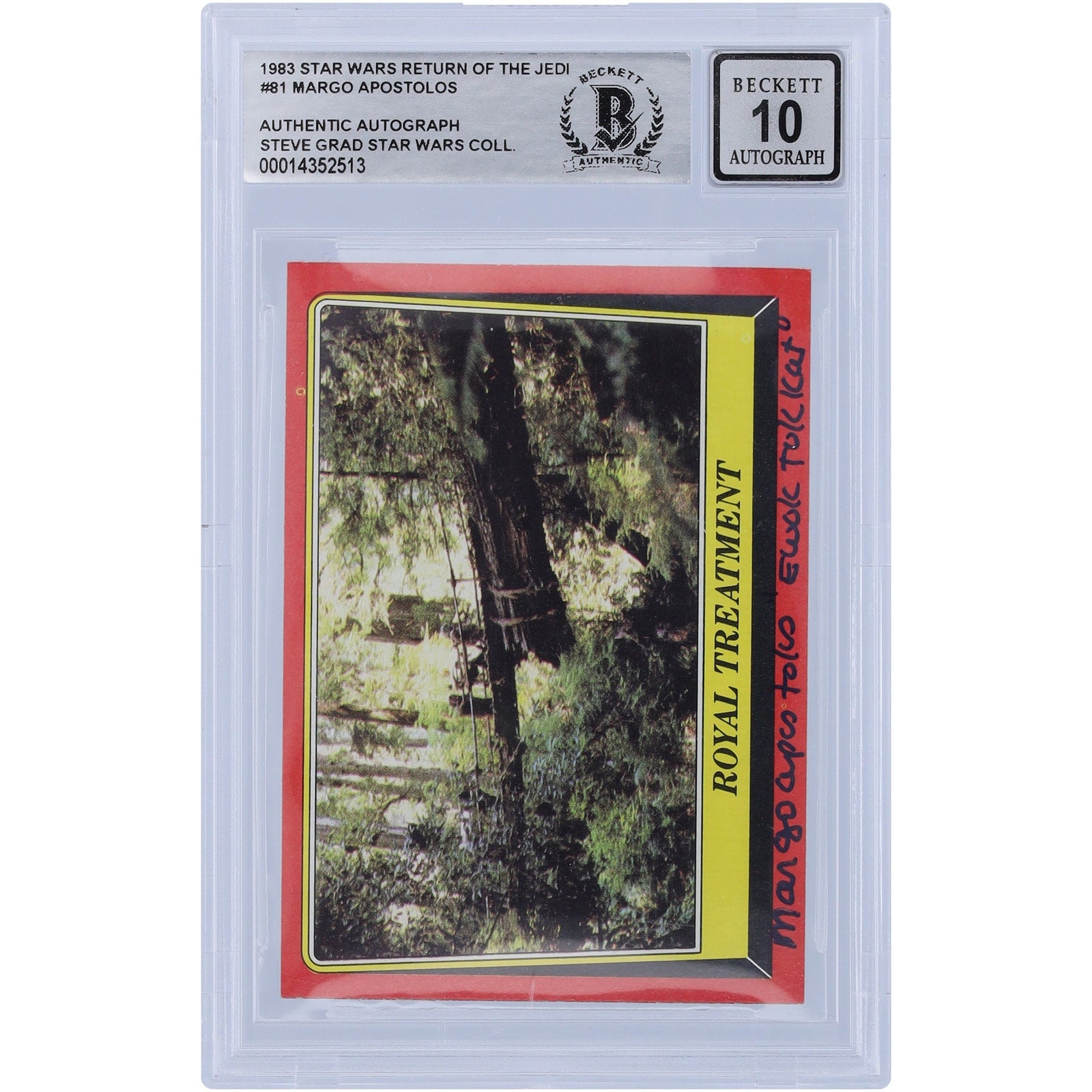 Margo Apostolos Star Wars Autographed 1980 Topps The Empire Strikes Back 81 BGS Authenticated 10 Card - The Ballers Bank