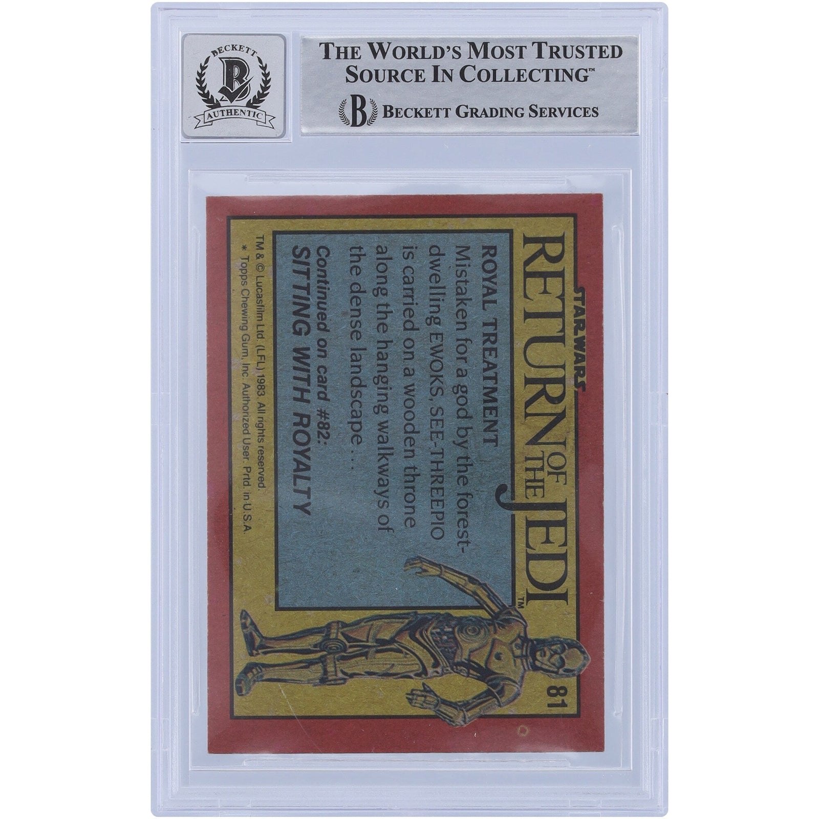 Margo Apostolos Star Wars Autographed 1980 Topps The Empire Strikes Back 81 BGS Authenticated 10 Card - The Ballers Bank