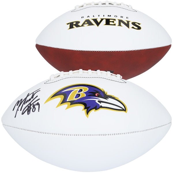 Mark Andrews Baltimore Ravens Autographed Fanatics Authentic Franklin White Panel Football - The Ballers Bank