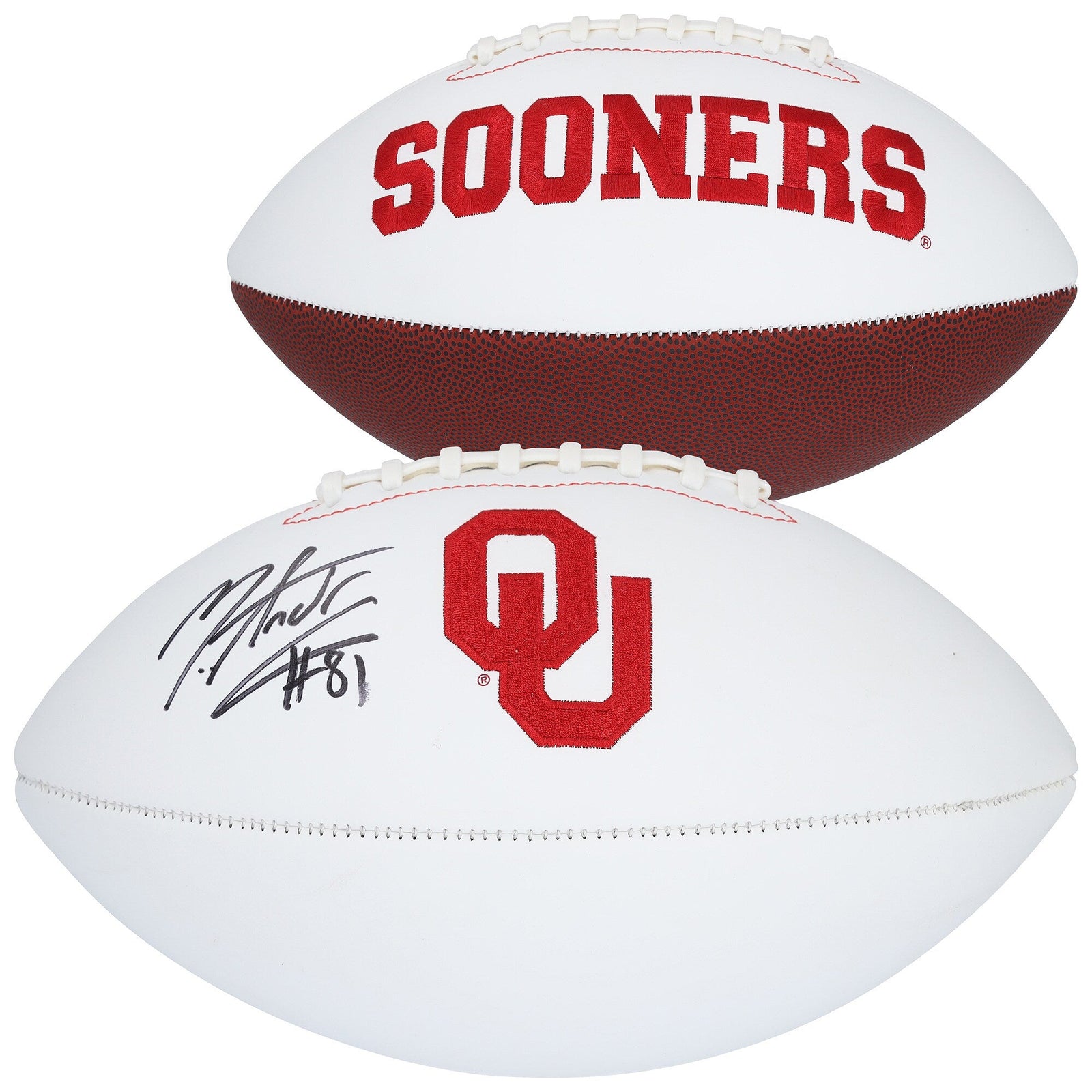 Mark Andrews Oklahoma Sooners Autographed Fanatics Authentic Nike White Panel Football - The Ballers Bank