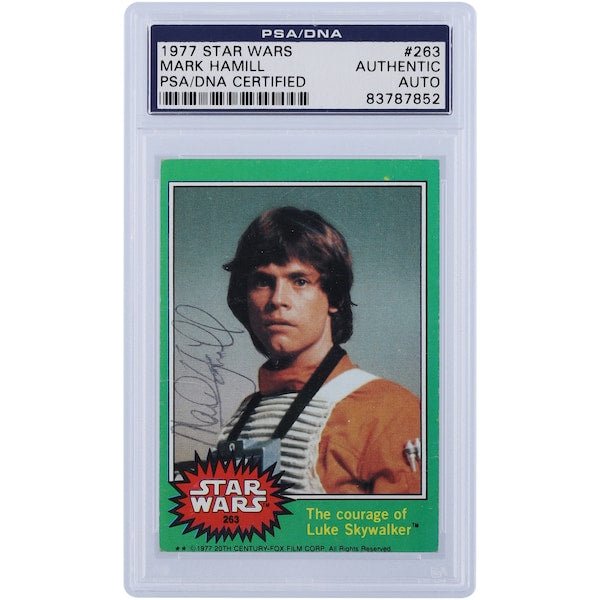 Mark Hamill Autographed 1977 Topps Star Wars 263 PSA Authenticated Card - The Ballers Bank