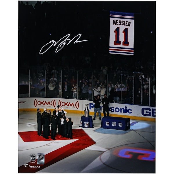 Mark Messier New York Rangers Autographed Fanatics Authentic 16" x 20" Banner Raising Photograph - The Ballers Bank