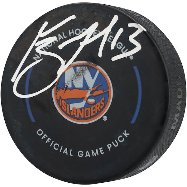 Mathew Barzal New York Islanders Autographed Fanatics Authentic Official Game Puck - The Ballers Bank