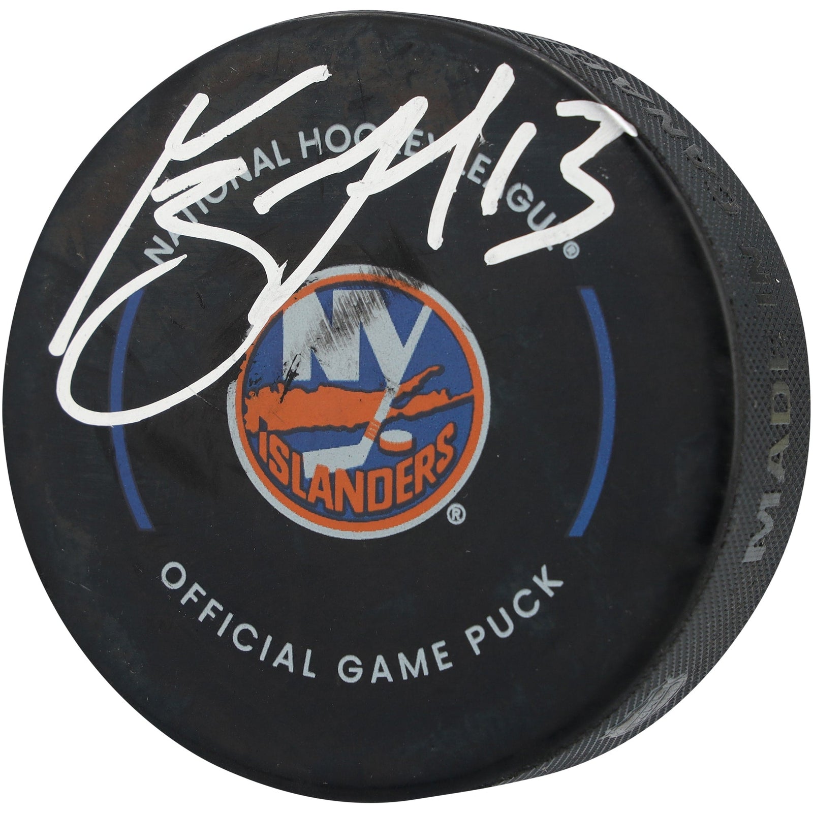 Mathew Barzal New York Islanders Autographed Fanatics Authentic Official Game Puck - The Ballers Bank
