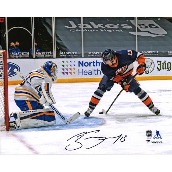 Mathew Barzal New York Islanders Fanatics Authentic Autographed 8" x 10" Goal Between The Legs vs. Buffalo Sabres Photograph - The Ballers Bank