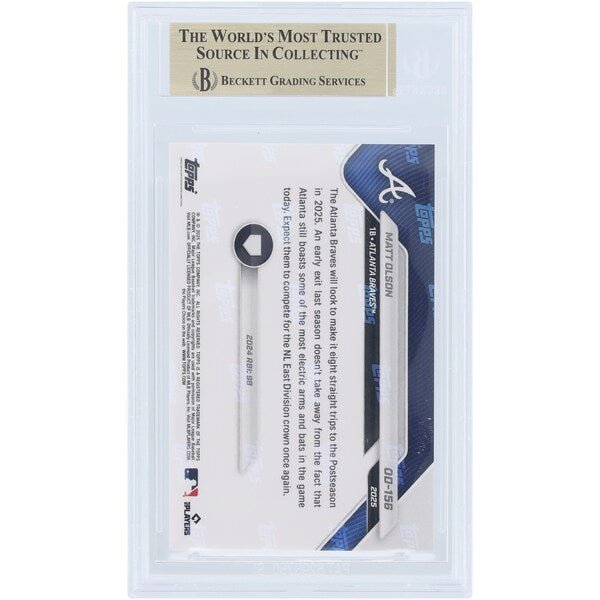 Matt Olson Atlanta Braves 2025 Topps Now Road to Opening Day OD - 156 BGS Authenticated 9.5 Card - The Ballers Bank