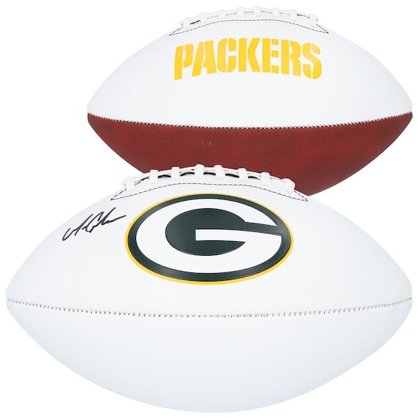 Matthew Golden Green Bay Packers Autographed Fanatics Authentic Franklin White Panel Football - The Ballers Bank